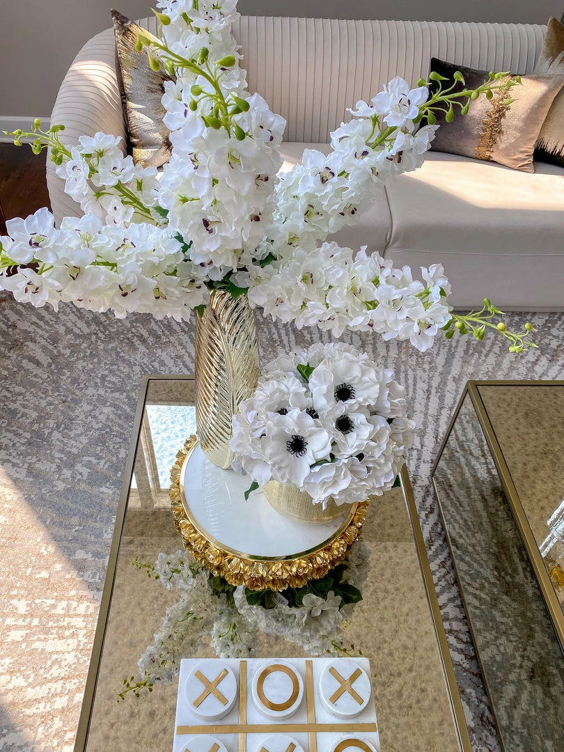 Inspire Me! Home Decor Round Marble Tray With Gold Floral Edge 7 Inspire Me! Home Decor Round Marble Tray With Gold Floral Edge