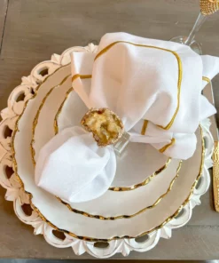 Inspire Me! Home Decor Gold Geod Napkin Rings Set Of 4