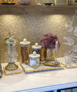 Inspire Me! Home Decor Gold Hammered Lid Apothecary Jar