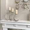 Inspire Me! Home Decor Silver Semi-Circle W/ Marble Top Candle Holder (3 Sizes) 1 Inspire Me! Home Decor Silver Semi-Circle W/ Marble Top Candle Holder (3 Sizes)