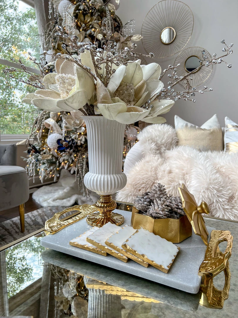 Inspire Me! Home Decor Floral Stems Large White Beaded Magnolia Stem 7 Inspire Me! Home Decor Floral Stems Large White Beaded Magnolia Stem