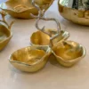 Inspire Me! Home Decor Gold Metal Snack Bowl With Silver Handle