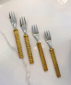 Inspire Me! Home Decor Gold Herringbone Mini Fork