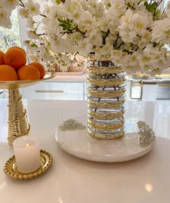 Inspire Me! Home Decor Gold Ribbed Glass Vase (2 Sizes) 11 Inspire Me! Home Decor Gold Ribbed Glass Vase (2 Sizes)