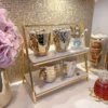 Inspire Me! Home Decor Two Tiered Marble Stand W/ Gold Frame