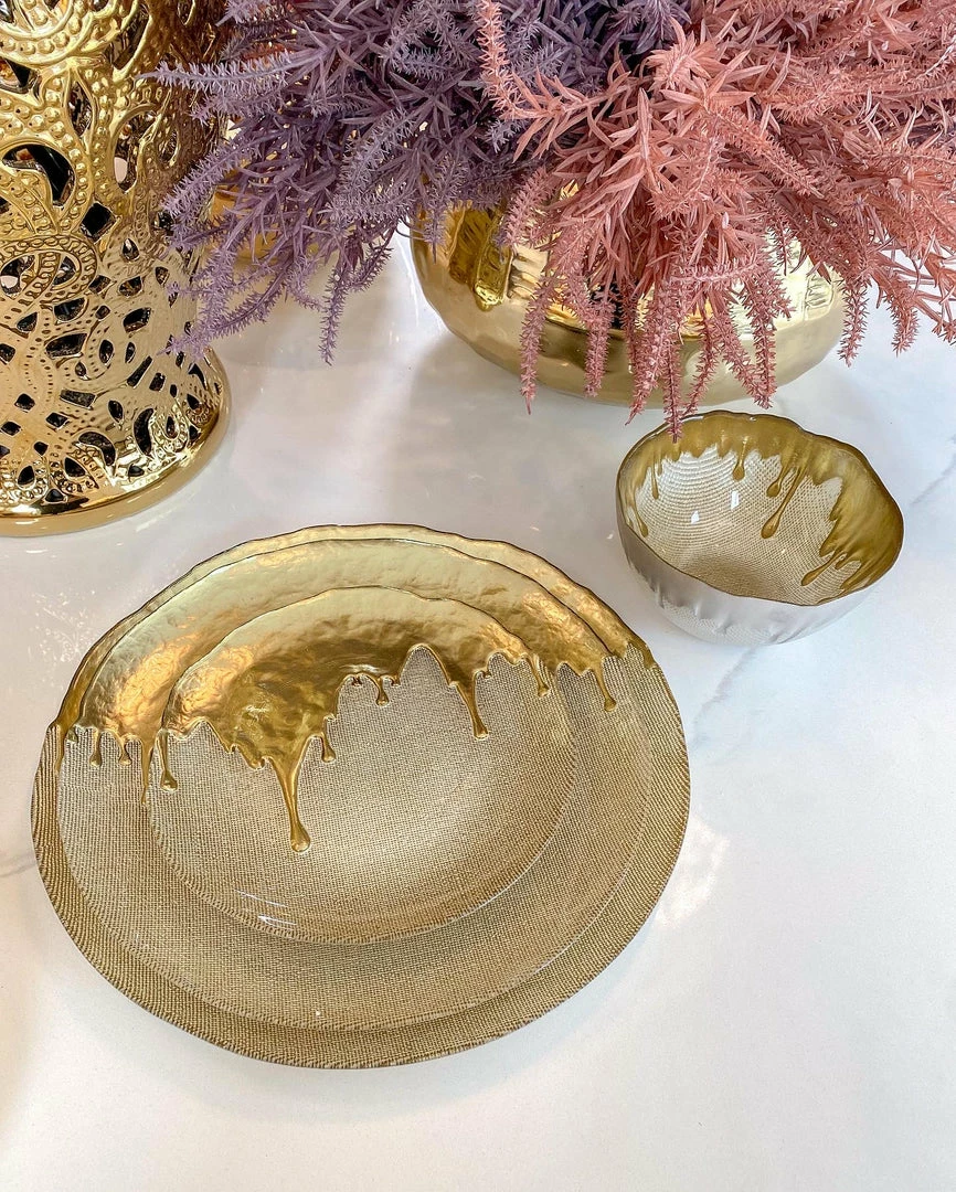 Inspire Me! Home Decor Gold Dipped Dinnerware Collection (Sold Separately) 3 Inspire Me! Home Decor Gold Dipped Dinnerware Collection (Sold Separately)