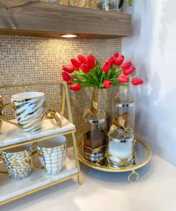 Inspire Me! Home Decor Polished Gold Hammered Vase