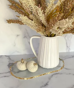 Inspire Me! Home Decor Mini Cream Velvet Decorative Pumpkin