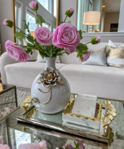 Inspire Me! Home Decor Square Marble Tray With Gold Edge (2 Sizes)