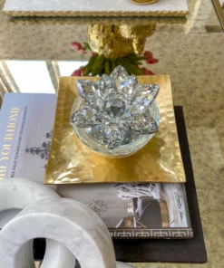 Inspire Me! Home Decor Crystal Lotus Top Candle (2 Colors)