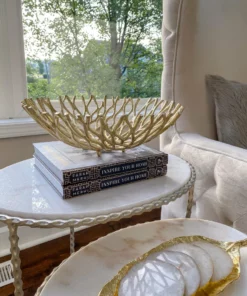 Inspire Me! Home Decor Gold Metal Branch Bowls (2 Sizes)