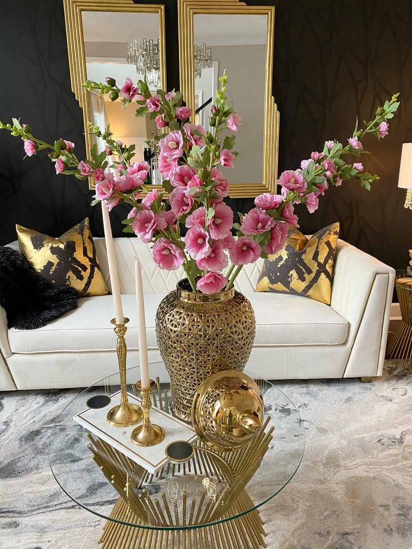 Inspire Me! Home Decor Floral Stems Hollyhock Stem (3 Colors) 7 Inspire Me! Home Decor Floral Stems Hollyhock Stem (3 Colors)