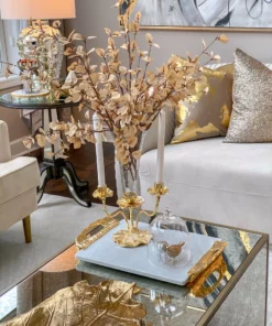 Inspire Me! Home Decor Gold Lotus Vase & Candle Holder