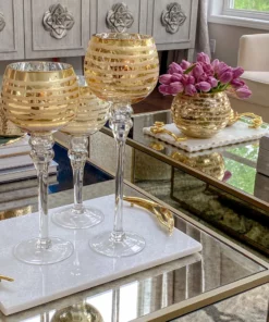Inspire Me! Home Decor Gold Detailed Goblet Set Of 3