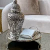 Inspire Me! Home Decor Silver Circle Mirror Tray W/ Circle Feet