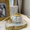 Inspire Me! Home Decor White Pumpkin Candle With Gold Top (2 Sizes)