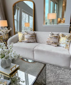 Cloud9d PILLOWS, RUGS, & THROWS Elise Ivory Gold Pillow - 20