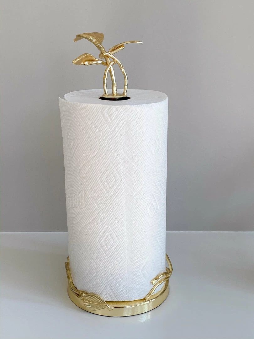 Inspire Me! Home Decor Gold Leaf Detailed Paper Towel Holder 8 Inspire Me! Home Decor Gold Leaf Detailed Paper Towel Holder