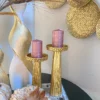 Inspire Me! Home Decor Pink Brushed Metallic Pillar Candle 2 Inspire Me! Home Decor Pink Brushed Metallic Pillar Candle