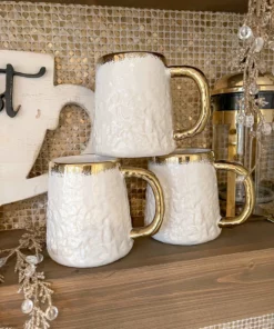 Inspire Me! Home Decor Oversized White And Gold Ombre Coffee Mug