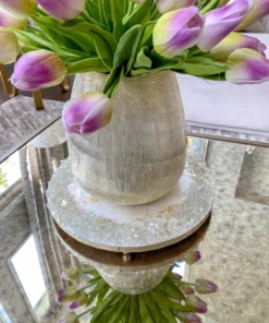 Inspire Me! Home Decor Round White Resin Tray/Trivet