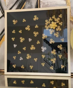 Inspire Me! Home Decor WALL ART & MIRRORS Black Wall Art With Gold And Silver Metal Flowers