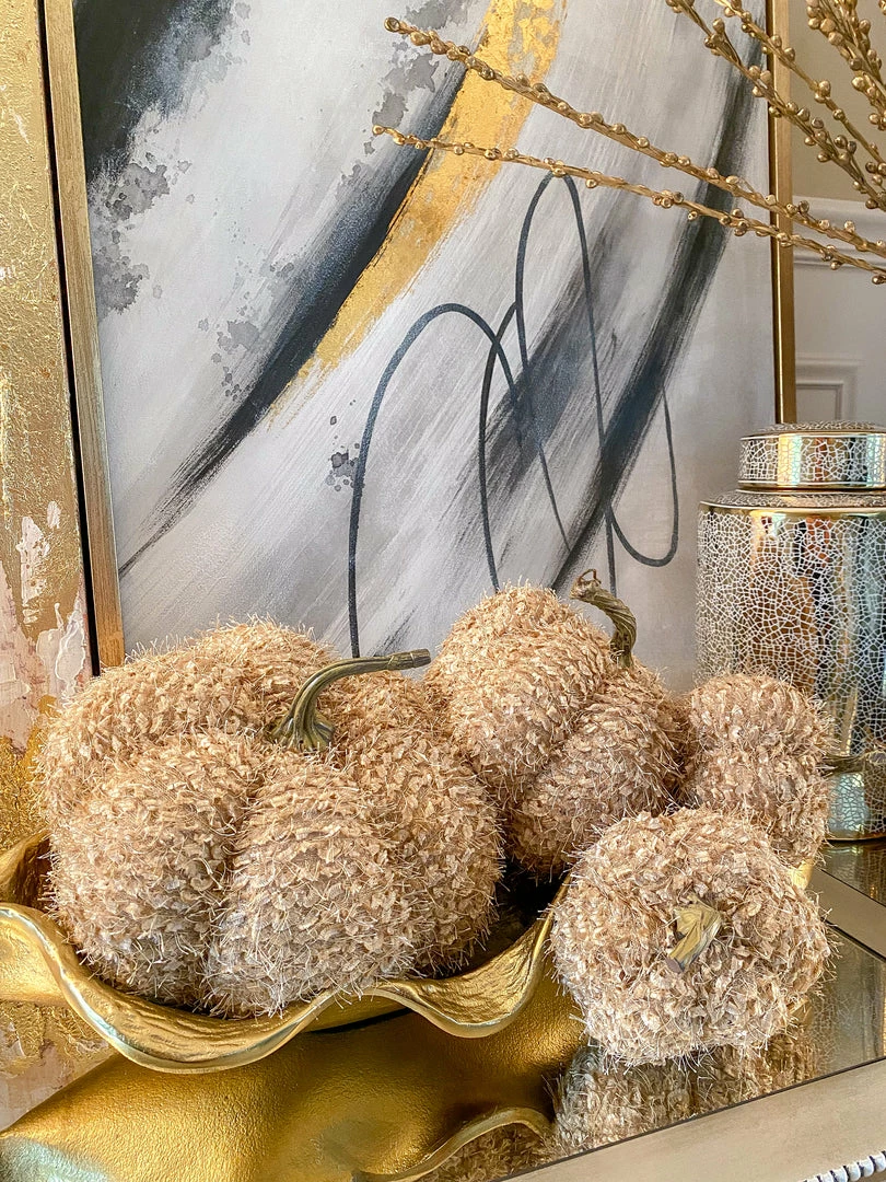 Inspire Me! Home Decor SEASONAL Beige Fringe Pumpkin (3 Sizes) 3 Inspire Me! Home Decor SEASONAL Beige Fringe Pumpkin (3 Sizes)