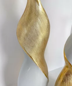 Inspire Me! Home Decor Gold And White Twisted Vase (2 Sizes)