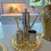 Inspire Me! Home Decor Gold Textured Ruffle Coffee/Tea Set Collection (4 Items Sold Individually)