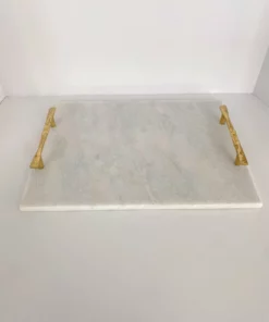 Inspire Me! Home Decor Gold Handle Marble Tray