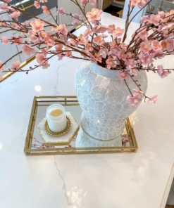 Inspire Me! Home Decor Marble Hexagon Trivet W/ Gold Edge