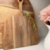 Inspire Me! Home Decor Flat Edge Wood Charcuterie Board With Leaf Design