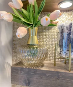 Inspire Me! Home Decor Amber Glass Vase With Gold Neck (2 Sizes) 17 Inspire Me! Home Decor Amber Glass Vase With Gold Neck (2 Sizes)