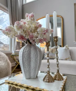 Inspire Me! Home Decor White Pomegranate Vase With Gold Trim (2 Sizes)