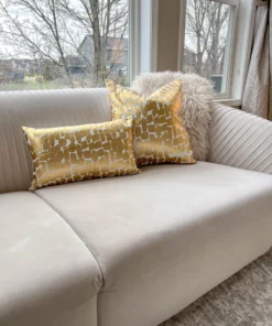 Cloud9d PILLOWS, RUGS, & THROWS Becca Ivory And Gold Pillow - 20" X 20" 7 Cloud9d PILLOWS, RUGS, & THROWS Becca Ivory And Gold Pillow - 20