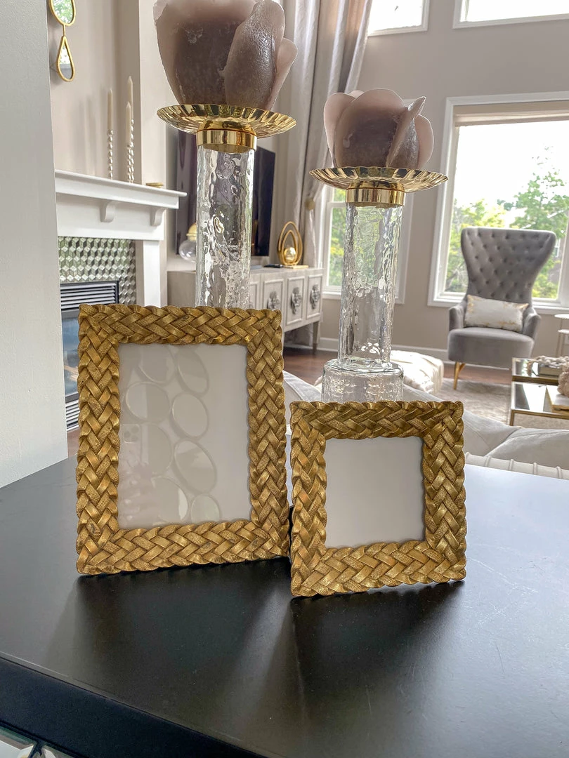 Inspire Me! Home Decor Gold Braided Patterned Picture Frame (3 Sizes) 3 Inspire Me! Home Decor Gold Braided Patterned Picture Frame (3 Sizes)