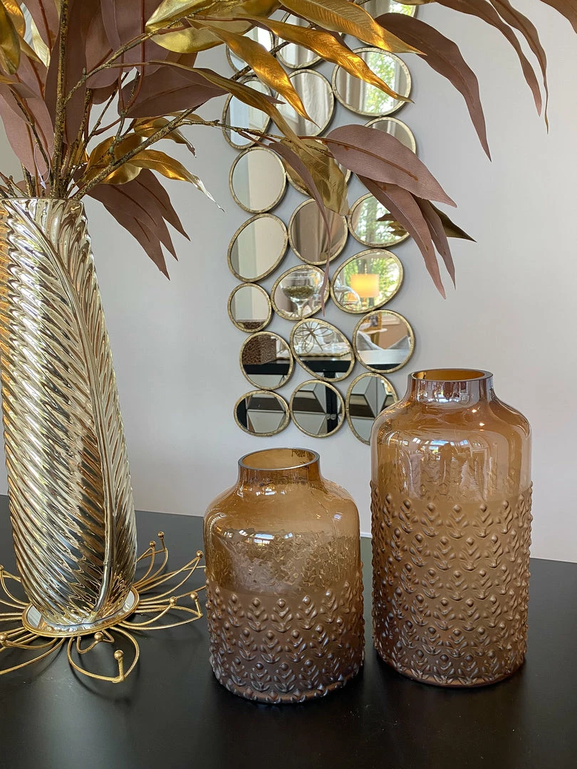 Inspire Me! Home Decor Amber Glass Textured Vase (2 Sizes) 8 Inspire Me! Home Decor Amber Glass Textured Vase (2 Sizes)