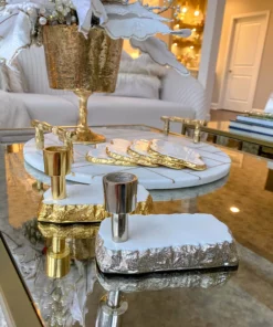 Inspire Me! Home Decor White Enameled Metal Candle Holder (2 Colors)