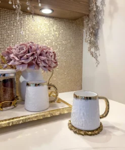 Inspire Me! Home Decor Oversized White And Gold Ombre Coffee Mug