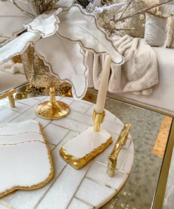 Inspire Me! Home Decor White Enameled Metal Candle Holder (2 Colors)