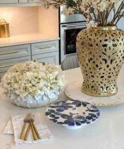 Inspire Me! Home Decor White Floral Ceramic Bowl