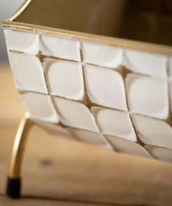 Inspire Me! Home Decor Indoor/Outdoor Gold And White Planters (2 Sizes) 11 Inspire Me! Home Decor Indoor/Outdoor Gold And White Planters (2 Sizes)