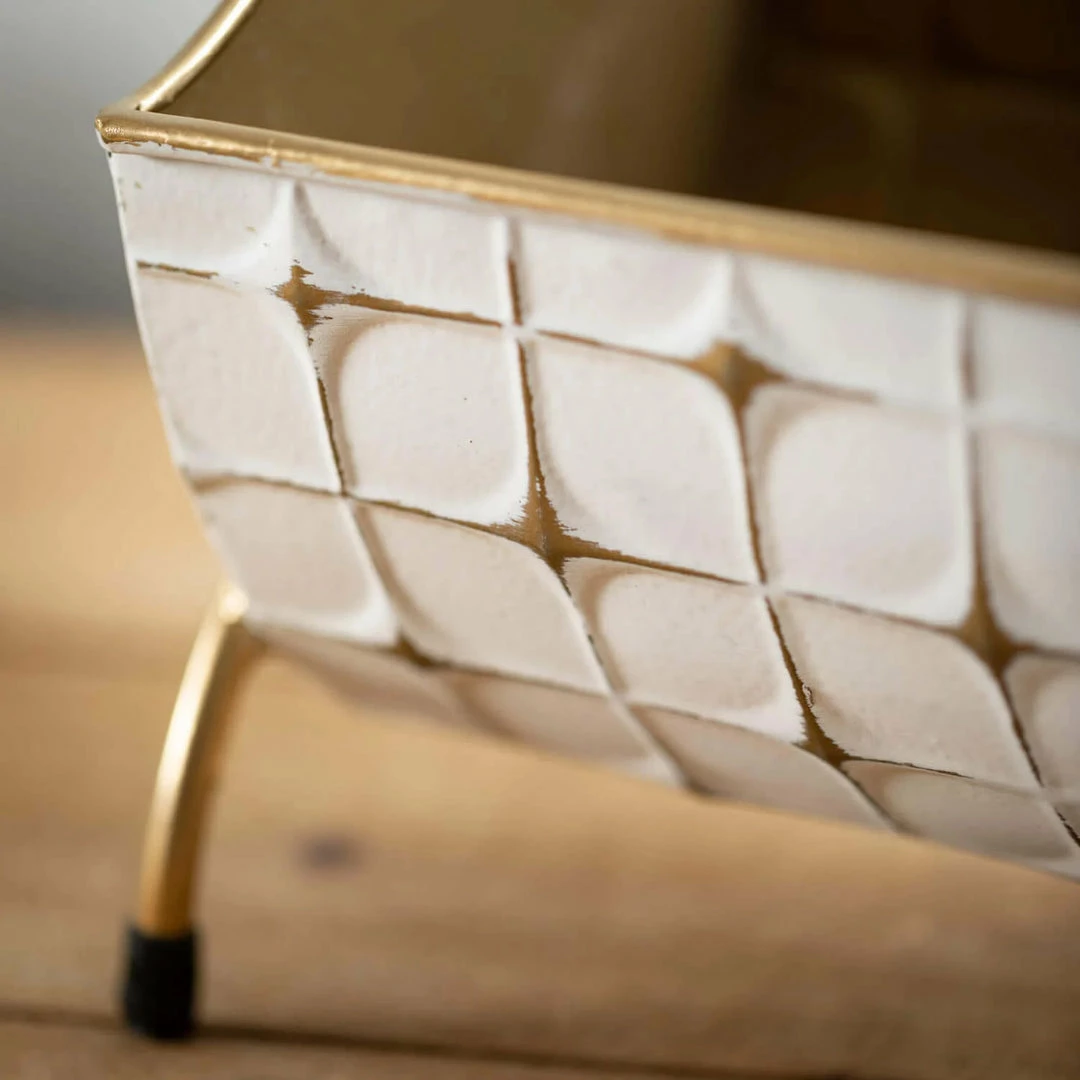 Inspire Me! Home Decor Indoor/Outdoor Gold And White Planters (2 Sizes) 7 Inspire Me! Home Decor Indoor/Outdoor Gold And White Planters (2 Sizes)