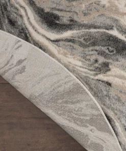 Nourison Elegance Round Area Rug - Grey/Charcoal/Beige (3 Sizes) PILLOWS, RUGS, & THROWS 7 Nourison Elegance Round Area Rug - Grey/Charcoal/Beige (3 Sizes) PILLOWS, RUGS, & THROWS