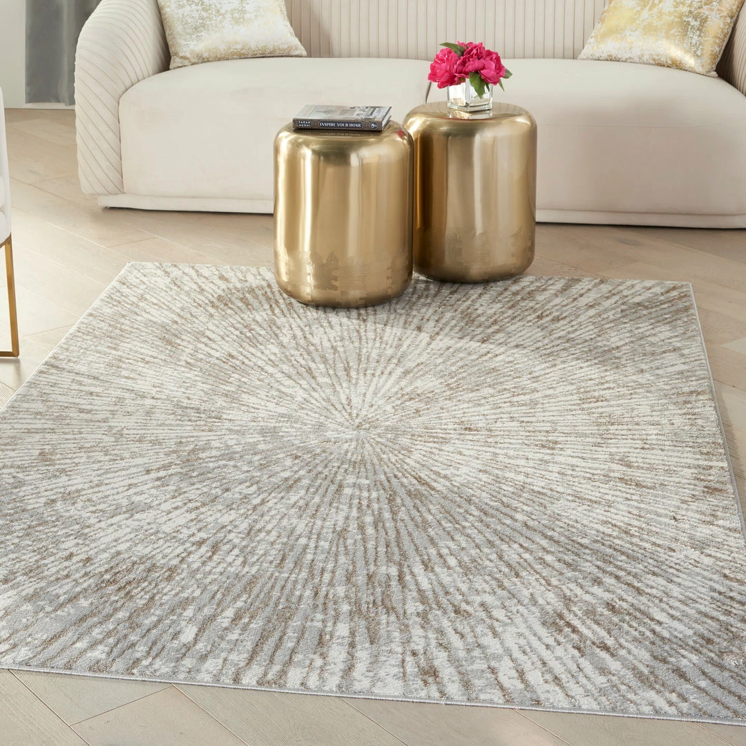 Nourison Metallic Abstract Area Rug Style 1 - Grey/Mocha (4 Sizes) 5 Nourison Metallic Abstract Area Rug Style 1 - Grey/Mocha (4 Sizes)