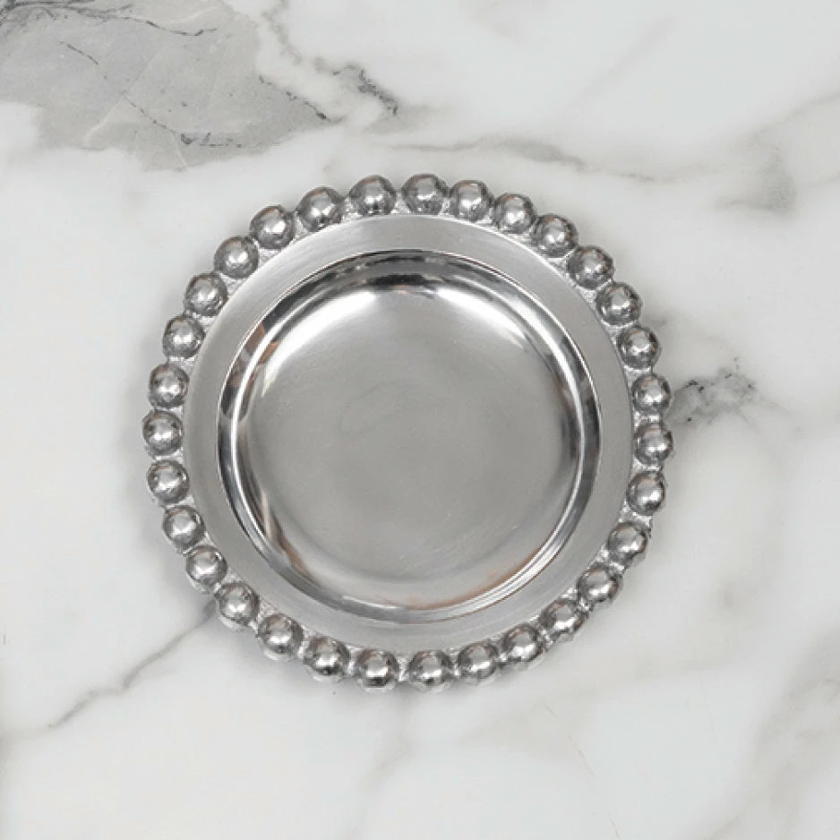 Inspire Me! Home Decor Beaded Round Decorative Plate (2 Colors) 12 Inspire Me! Home Decor Beaded Round Decorative Plate (2 Colors)