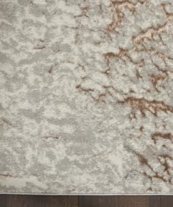 Nourison Metallic Abstract Area Rug Style 2 - Grey/Mocha (4 Sizes) PILLOWS, RUGS, & THROWS